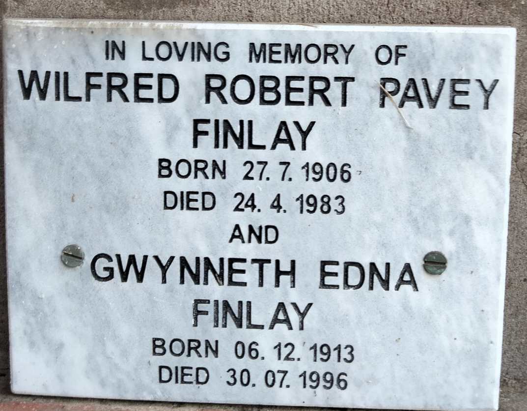 FINLAY Wilfred Robert Pavey 1906-1983 & Gwynneth Edna 1913-1996