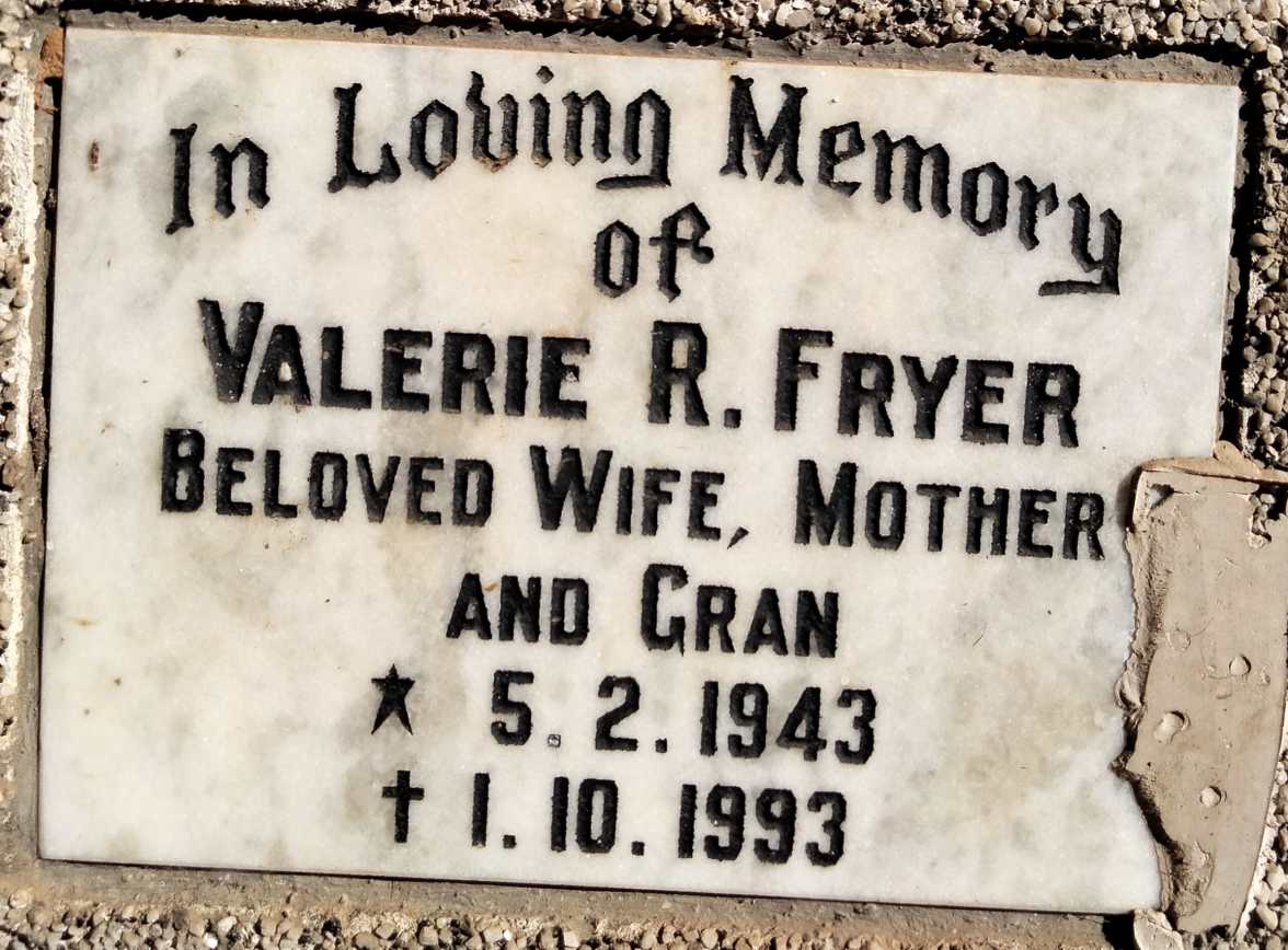 FRYER Valerie R. 1943-1993