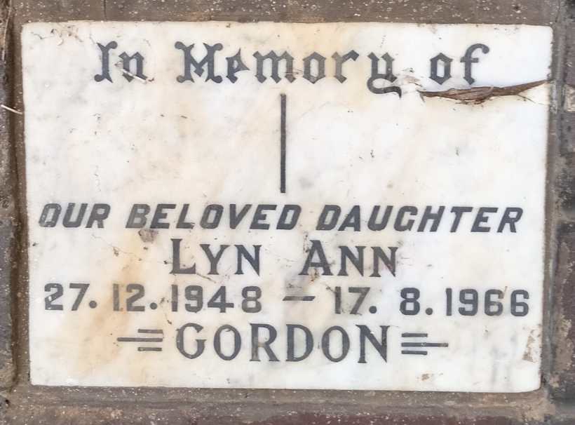 GORDON Lyn Ann 1948-1966