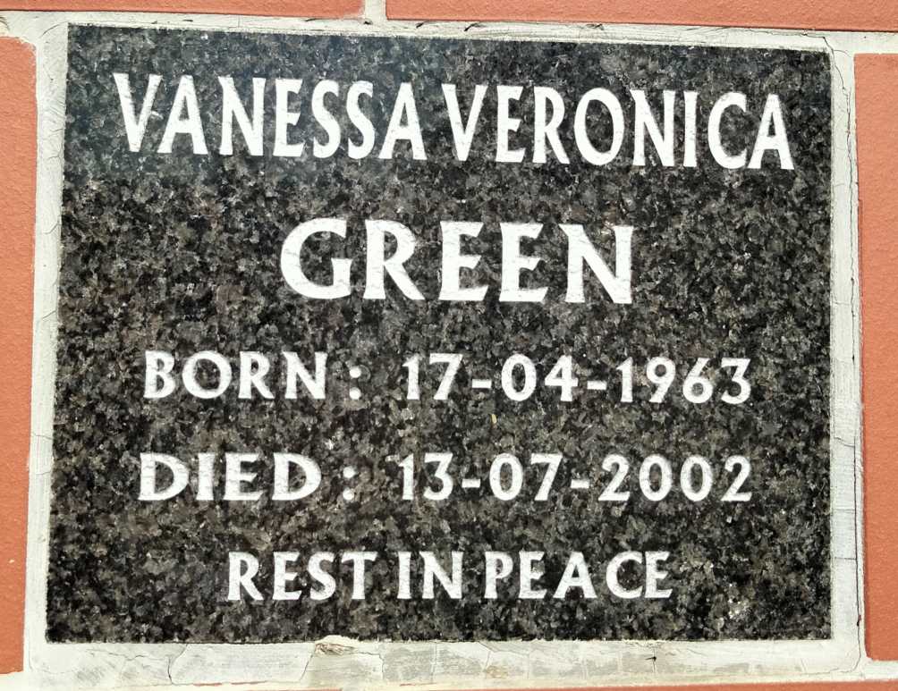 GREEN Vanessa Veronica 1963-2002