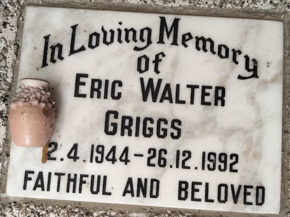 GRIGGS Eric Walter 1944-1992