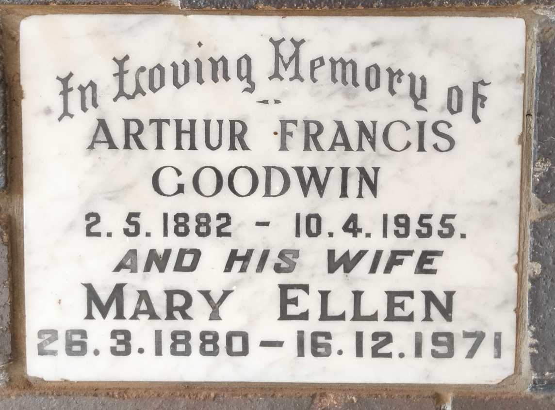 GOODWIN Arthur Francis 1882-1955 & Mary Ellen 1880-1971