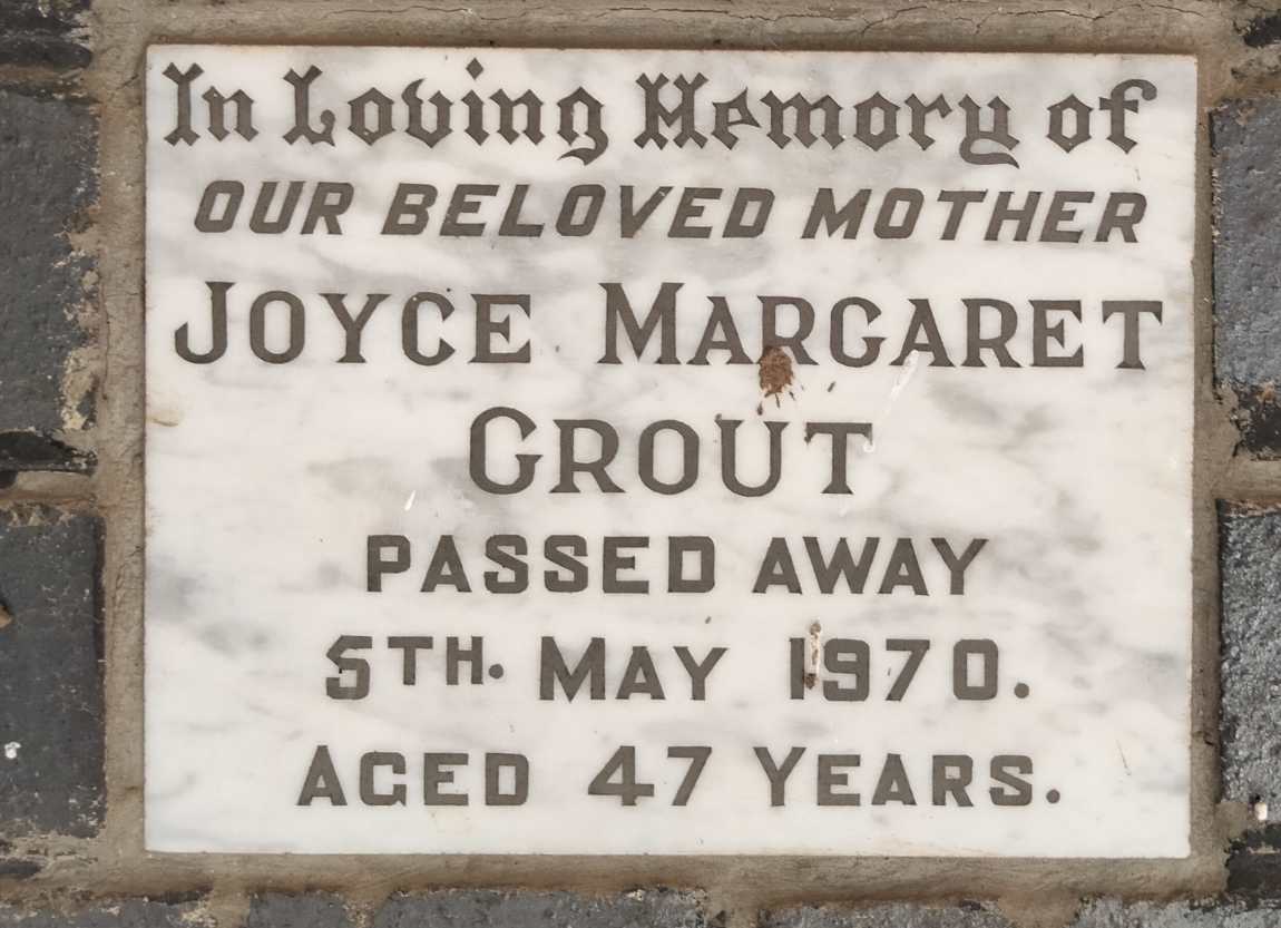 GROUT Joyce Margaret -1970