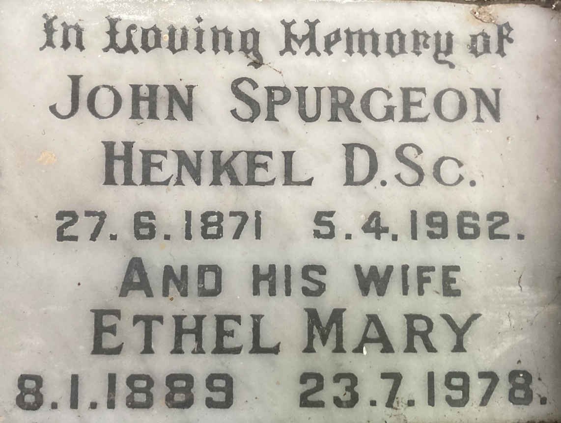 HENKEL John Spurgeon 1871-1962 & Ethel Mary 1889-1978