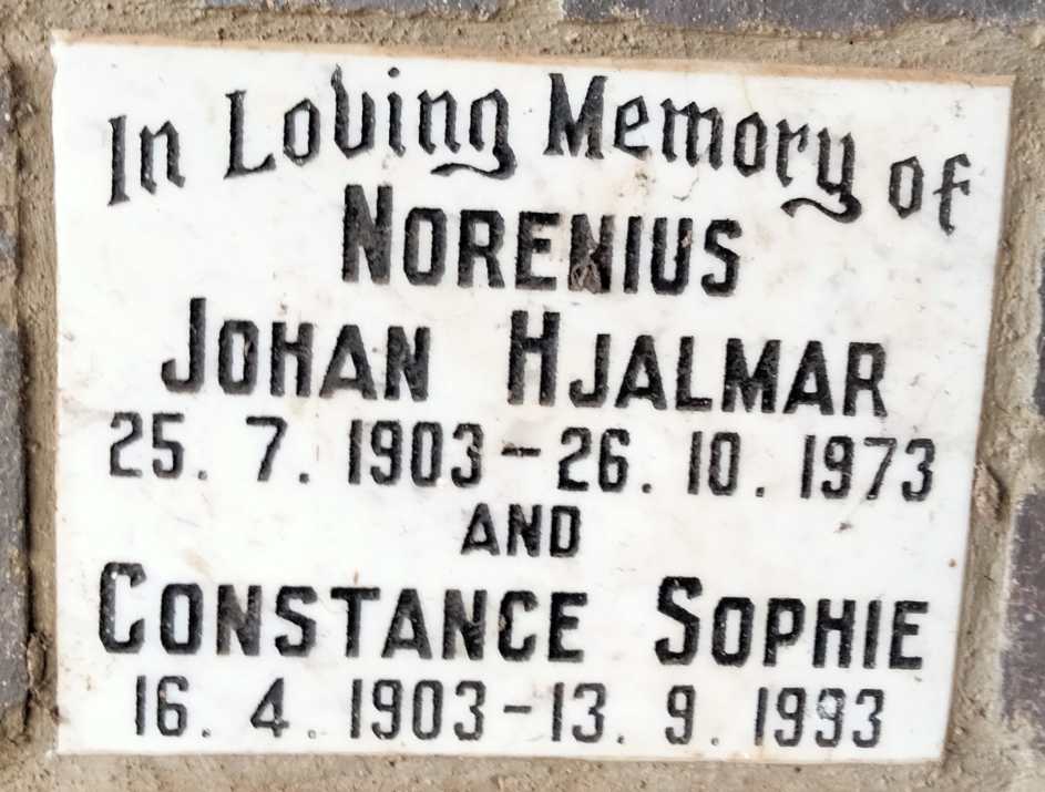 HJALMAR Norenius Johan 1903-1973 & Constance Sophie 1903-1993