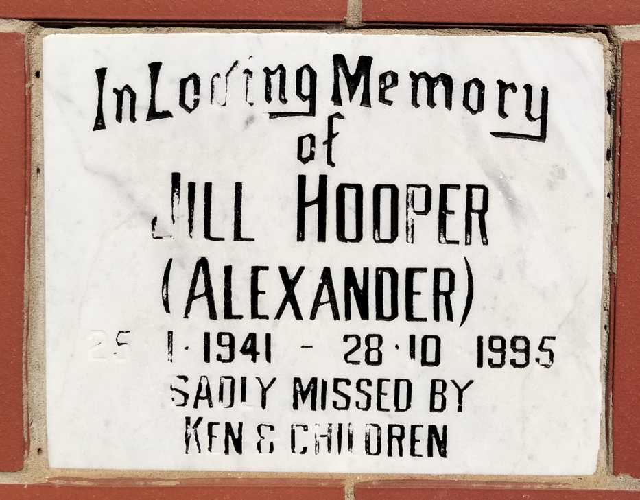 HOOPER Jill nee ALEXANDER 1941-1995