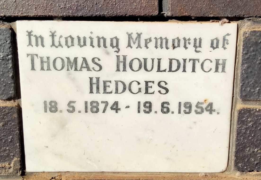 HEDGES Thomas Houlditch 1874-1954
