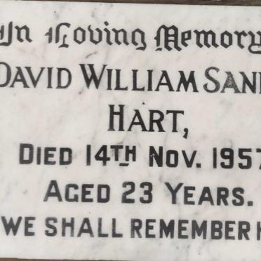 HART David William Sankey -1957
