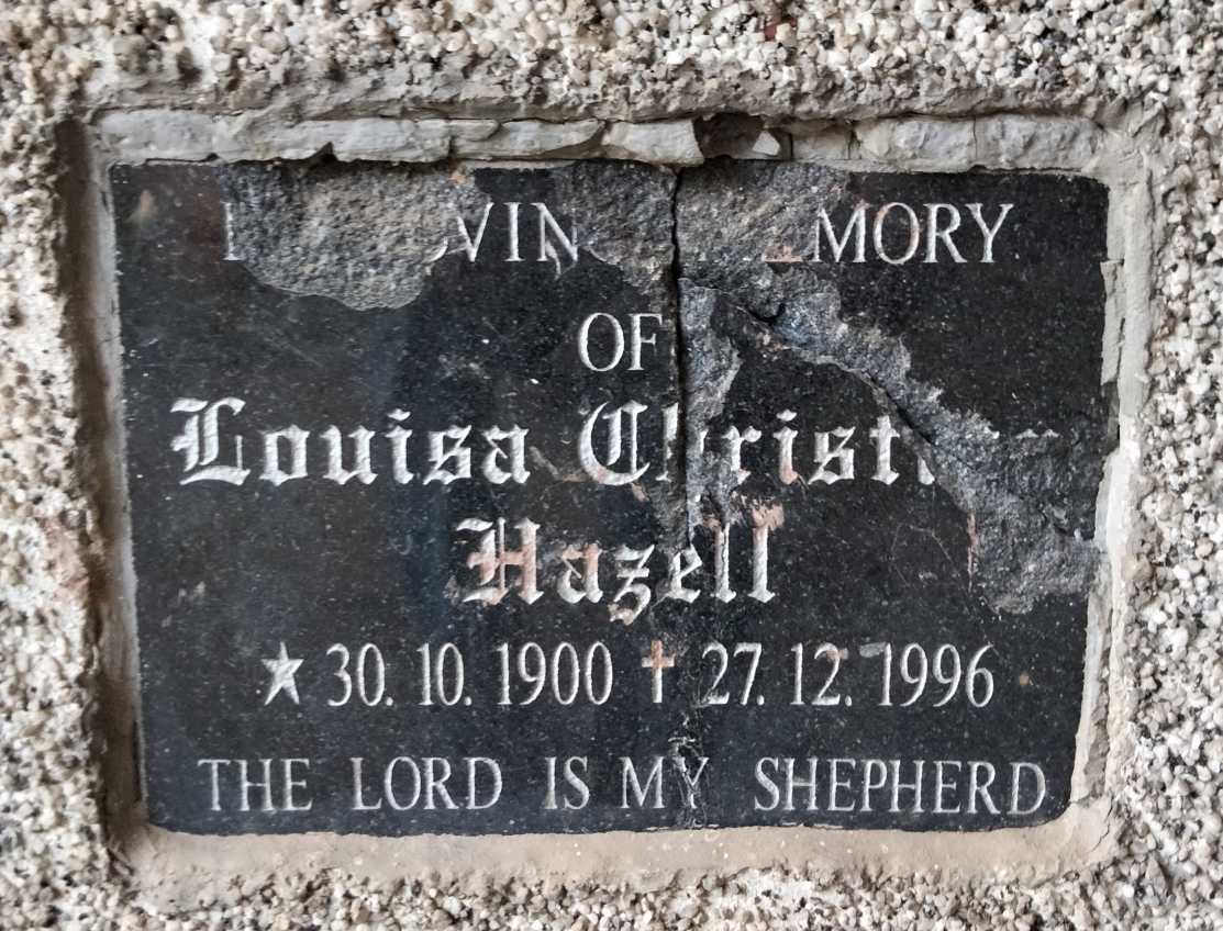 HAZELL Louisa Christ? 1900-1996