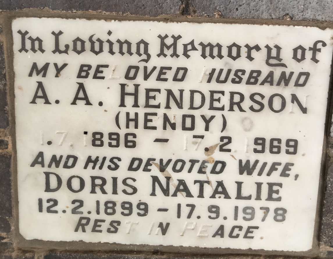 HENDERSON A.A. 1896-1969 & Doris Natalie 1899-1978