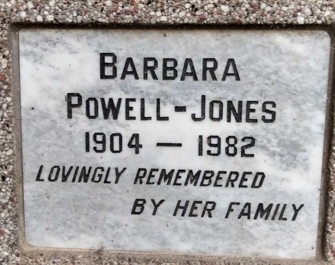JONES Barbara, POWELL- 1904-1982