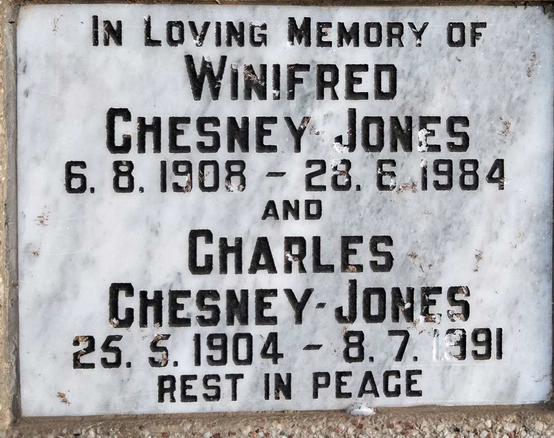 JONES Charles, CHESNEY- 1904-1991 & Winifred 1908-1984