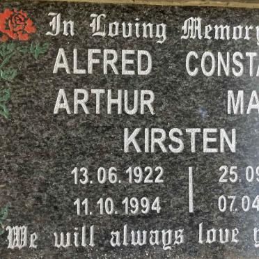 KIRSTEN Alfred Arthur 1922-1994 & Constance May 1925-2004