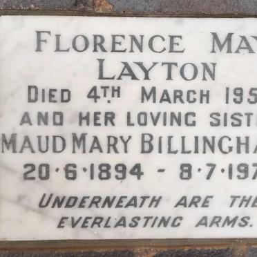 LAYTON Florence May -1959 :: BILLINGHAM Maud Mary 1894-1972