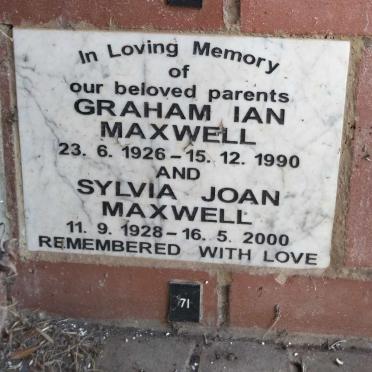 MAXWELL Graham Ian 1926-1990 & Sylvia Joan 1928-2000
