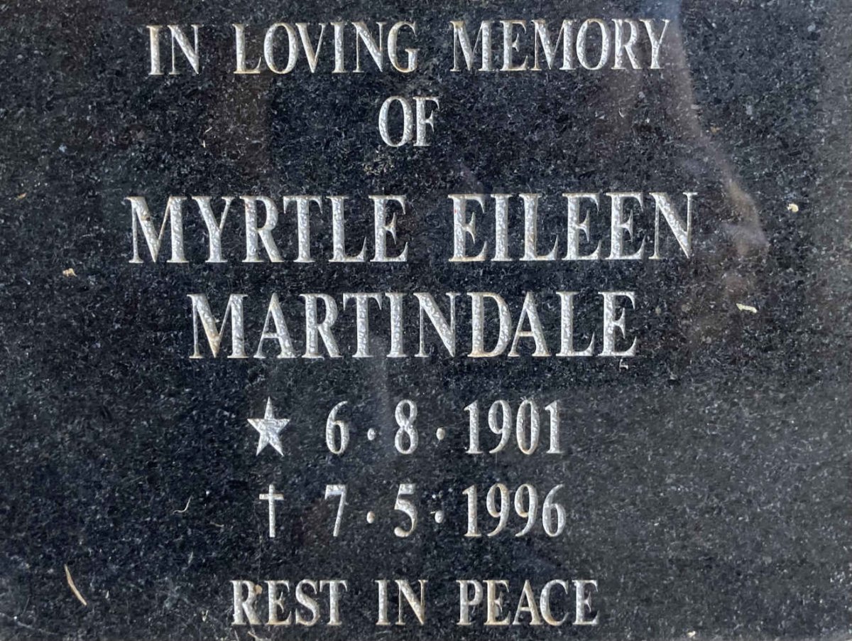 MARTINDALE Myrtle Eileen 1901-1996
