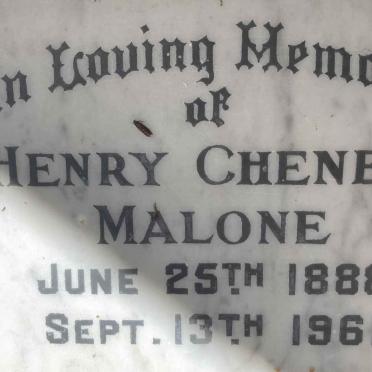 MALONE Henry Cheney 1888-1961