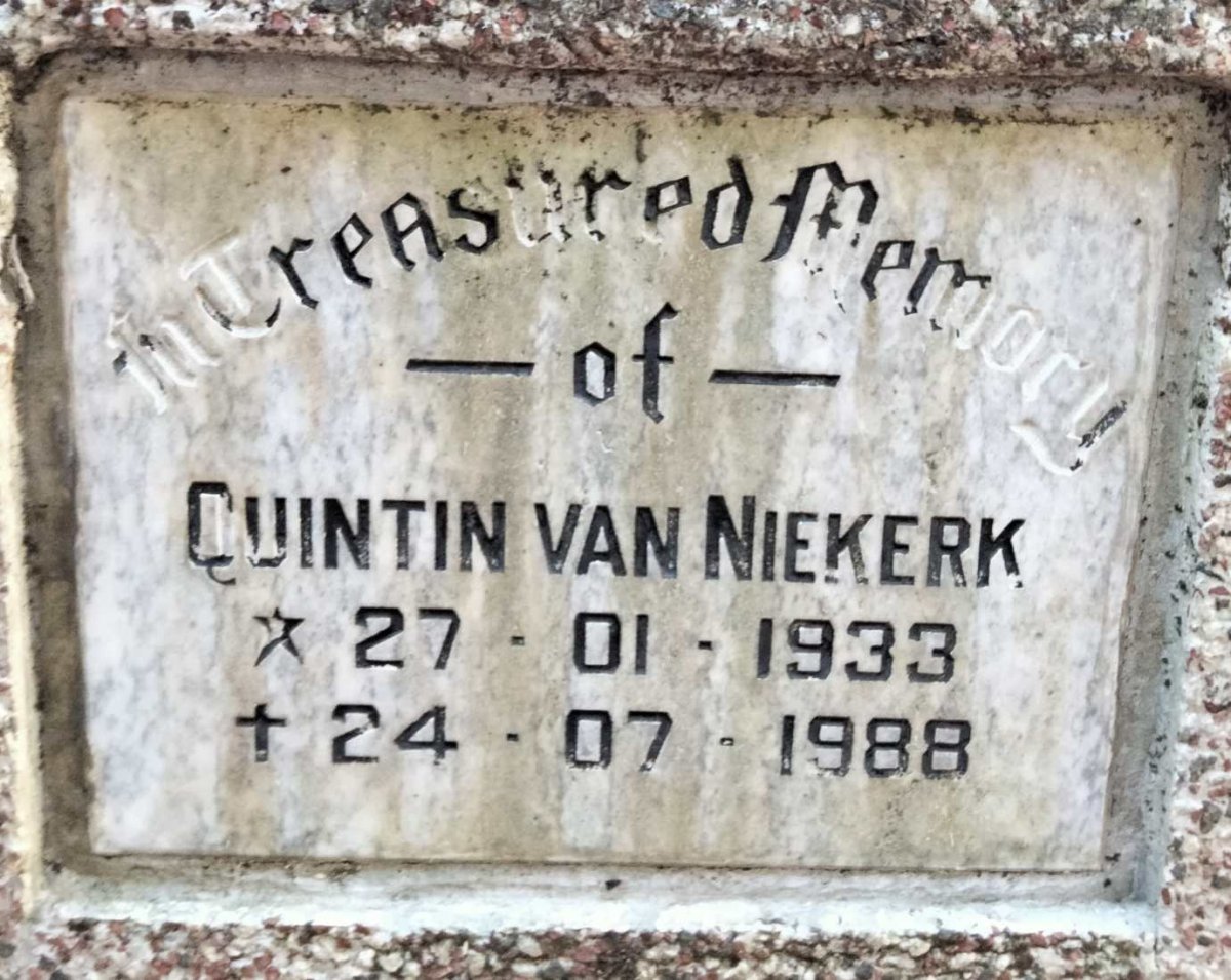 NIEKERK Quintin, van 1933-1988