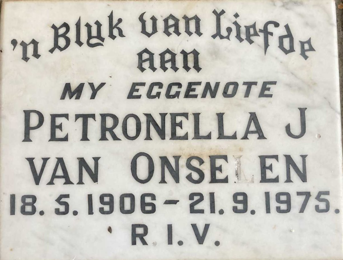 ONSELEN Petronella J., van 1906-1975
