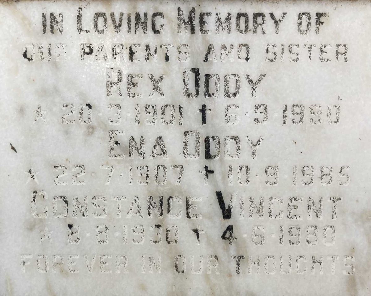 ODDY Rex 1901-1990 & Edna 1907-1985 :: VINCENT Constance 1930-1980