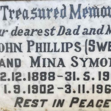 SYMONS John Phillips 1888-1963 & Mina 1902-1967