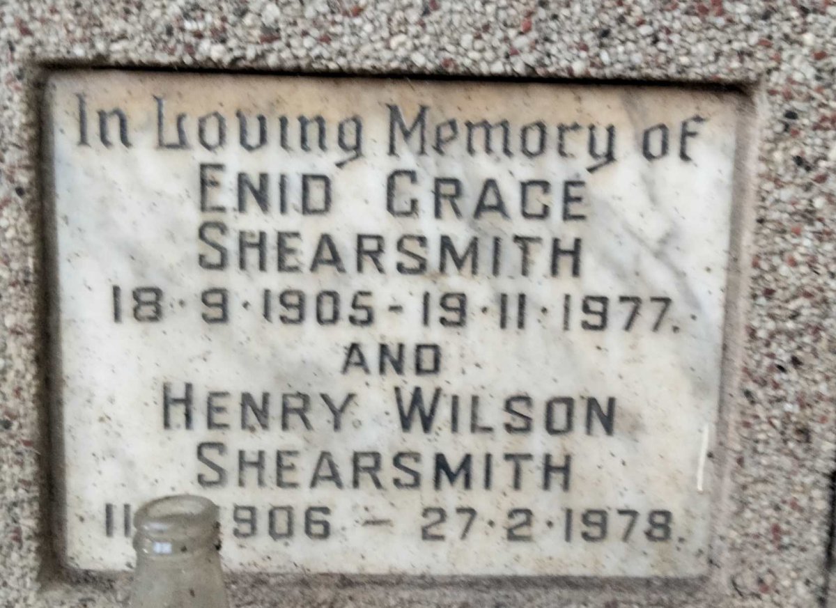 SHEARSMITH Henry Wilson 1906-1978 & Enid Grace 1905-1977