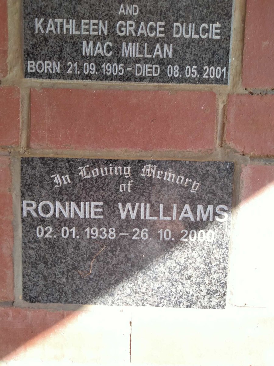 WILLIAMS Ronnie 1938-2000