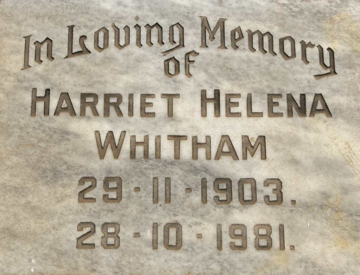 WHITHAM Harriet Helena 1903-1981