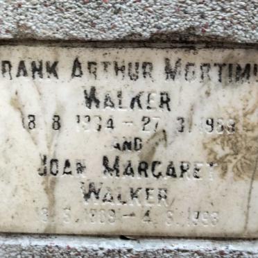WALKER Frank Arthur Mortimer 1904-1989 & Joan Margaret 1909-1993