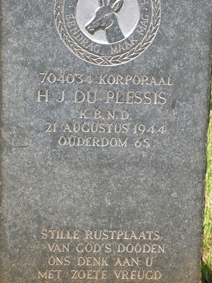 PLESSIS H.J., du -1944
