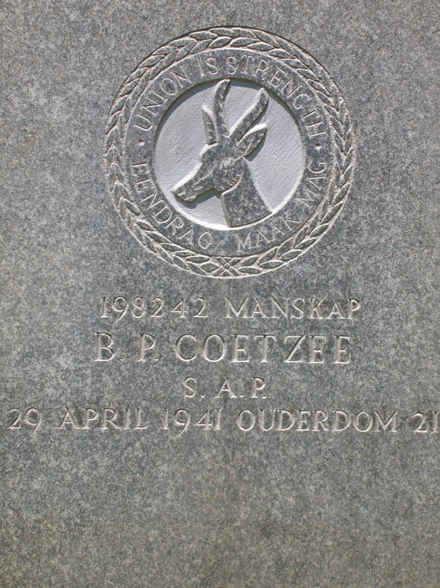 COETZEE B.P. -1941