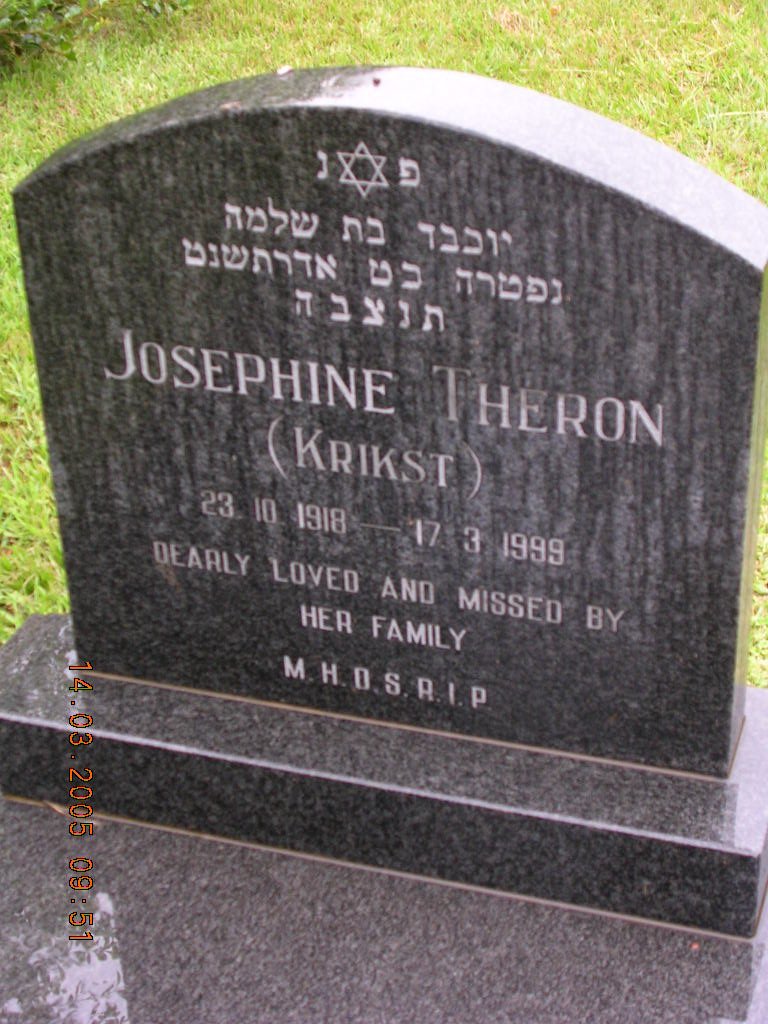THERON Josephine nee KRIKST 1918-1999