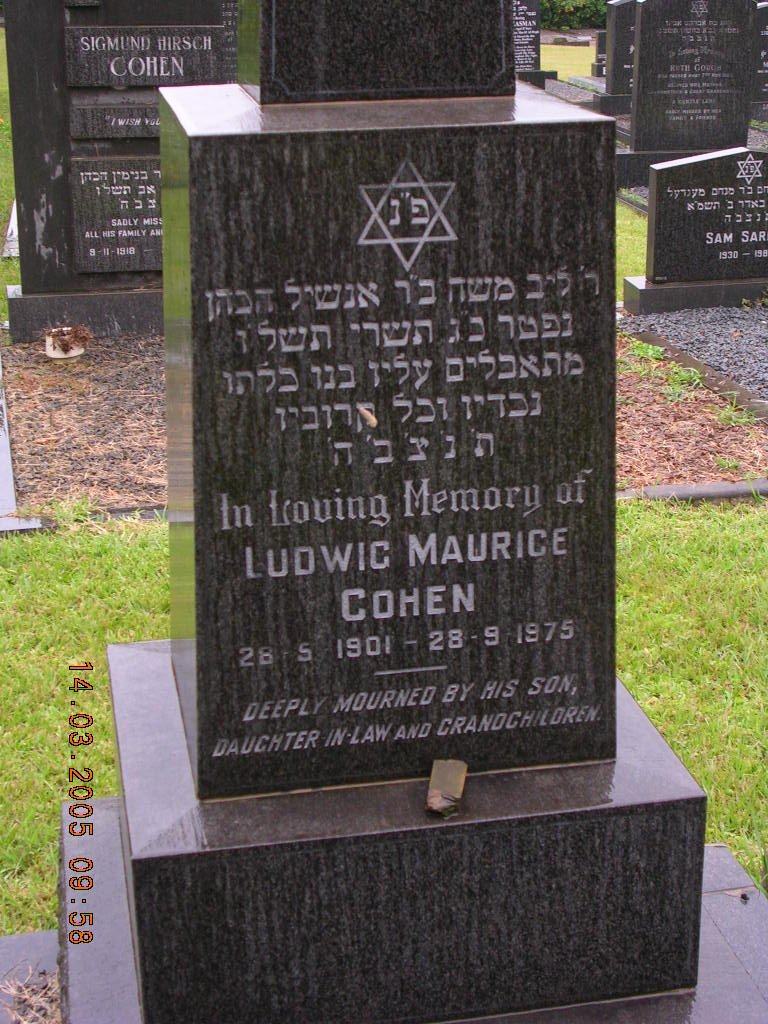 COHEN Ludwig Maurice 1901-1975