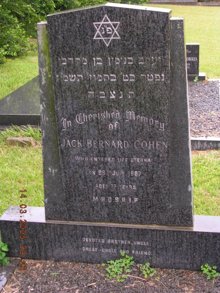 COHEN Jack Bernard -1987