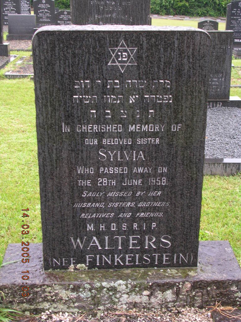 WALTERS Sylvia nee FINKELSTEIN -1958