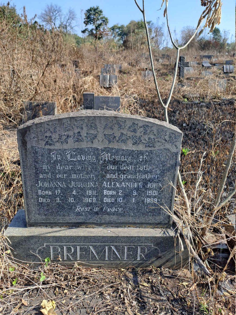 BREMNER Alexander John 1901-1989 & Johanna Jurgina 1911-1968