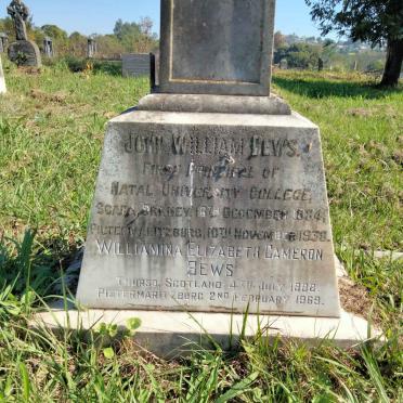 BEWS John William 1884-1938 & Williamina Elizabeth 1888-1969