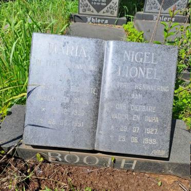 BOOTH Nigel Lionel 1927-1999 & Maria 1930-1991
