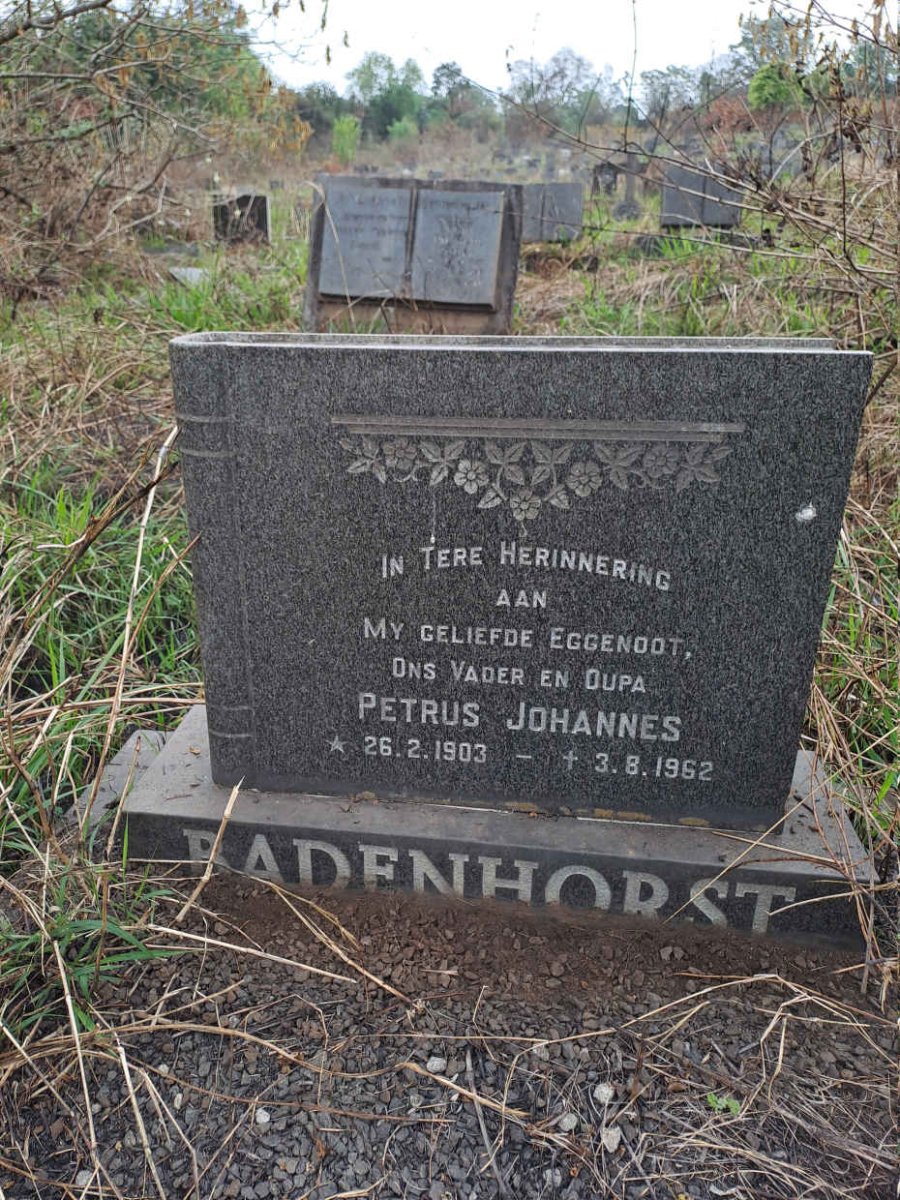 BADENHORST Petrus Johannes 1903-1962
