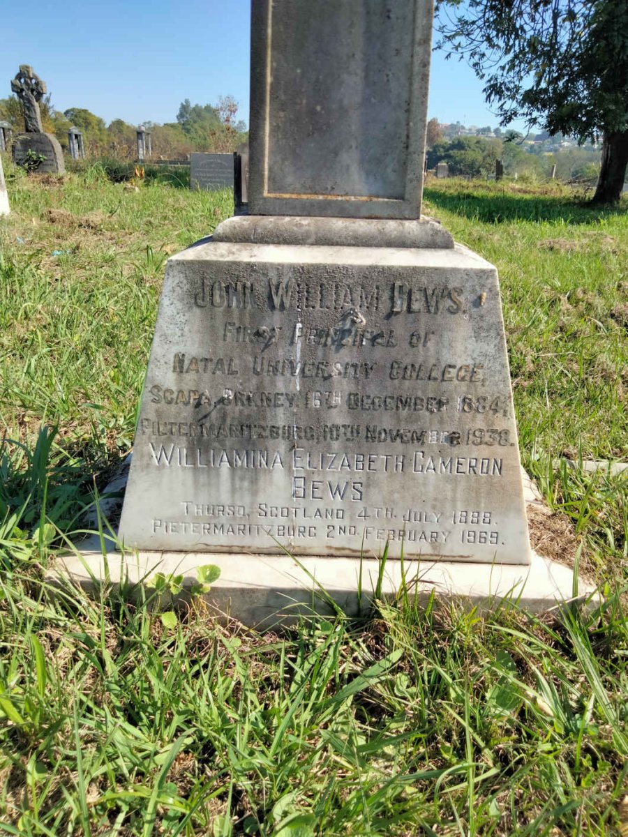 BEWS John William 1884-1938 & Williamina Elizabeth 1888-1969
