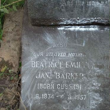 BARKER Beatrice Emily Jane nee CUSENS 1874-1957