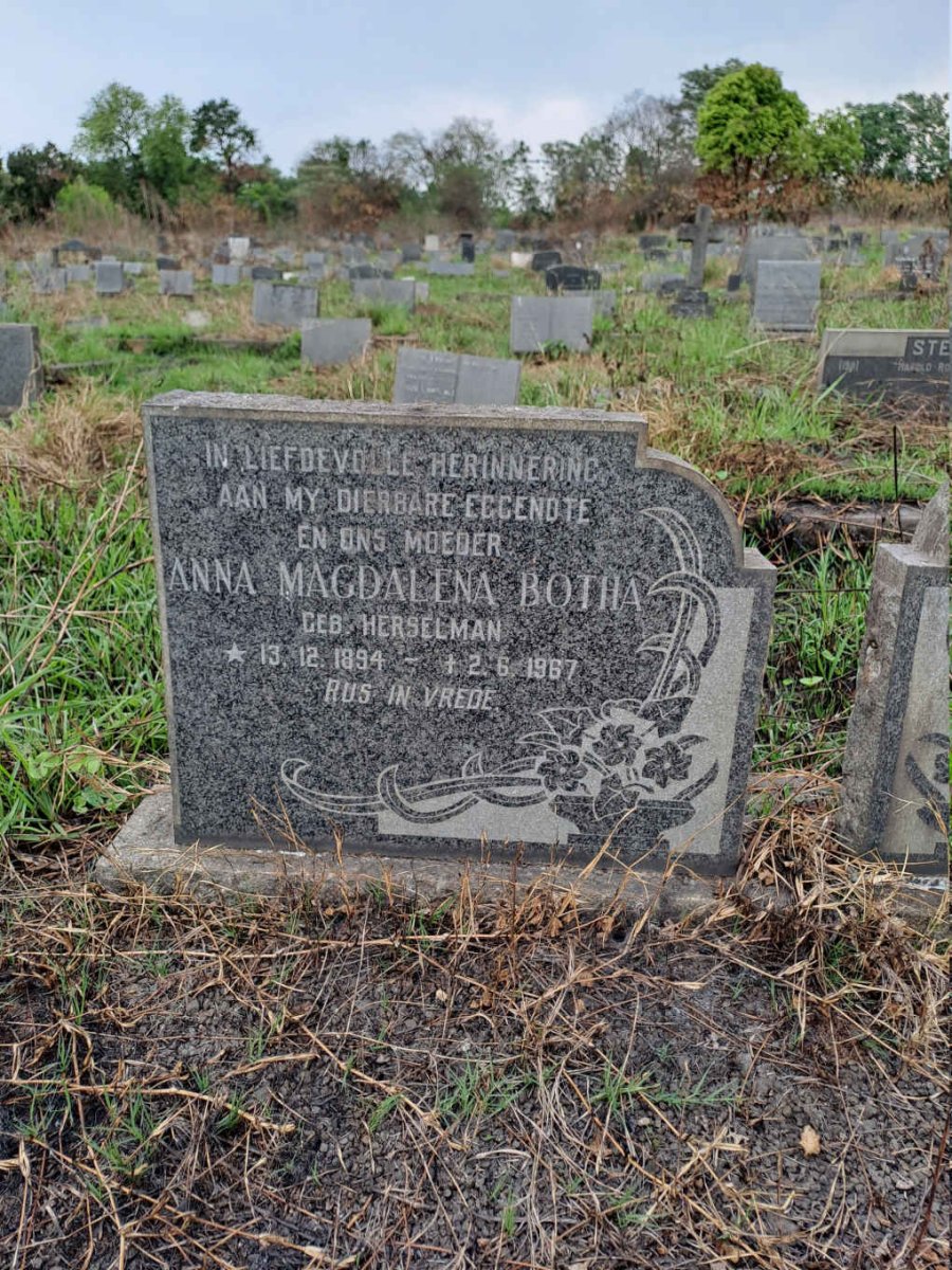 BOTHA Anna Magdalena nee HERSELMAN 1894-1967