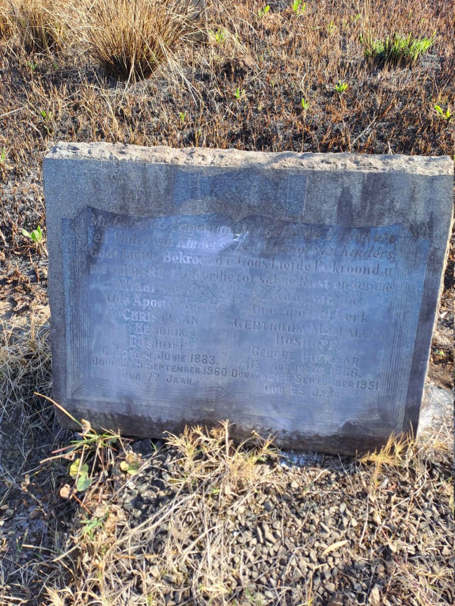 BOSHOFF Christiaan Hendrik 1883-1960 & Gertruida Magdalena nee PIENAAR 1886-1951