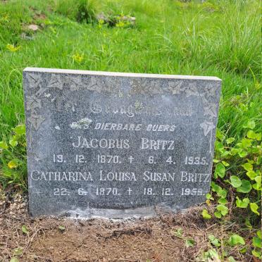 BRITZ Jacobus 1870-1935 & Catharina Louisa Susan 1870-1959