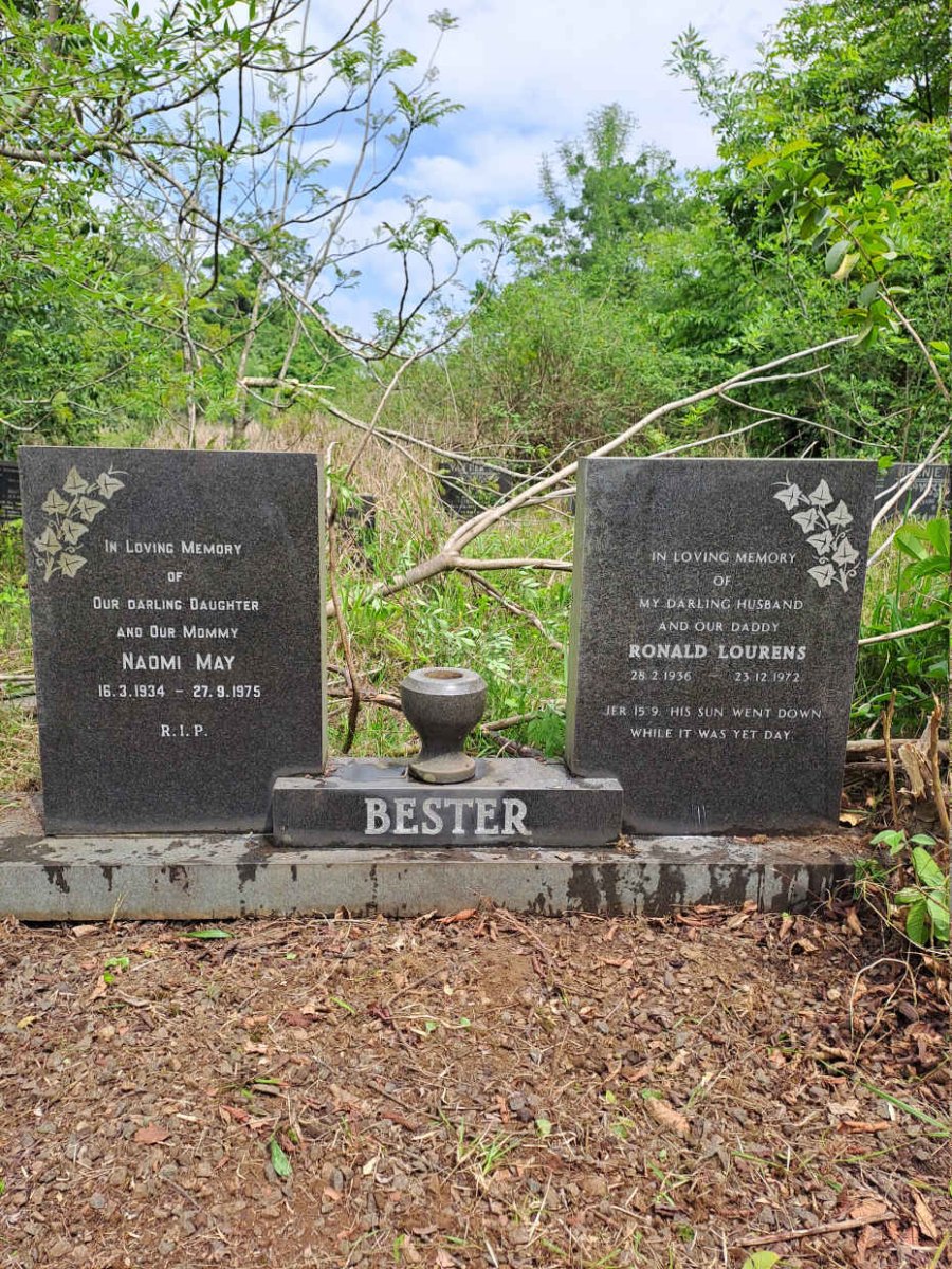 BESTER Ronald Lourens 1936-1972 & Naomi May 1934-1975