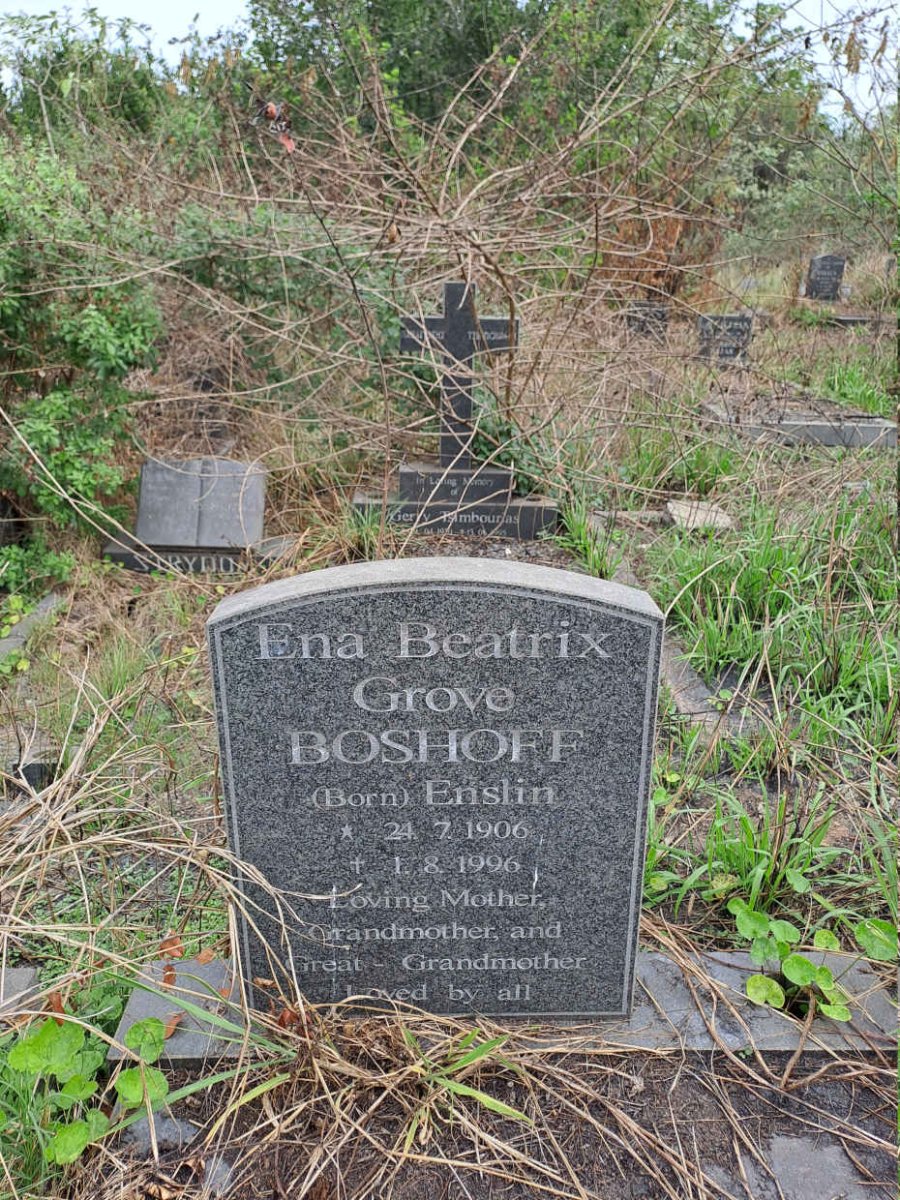 BOSHOFF Ena Beatrix Grove nee ENSLIN 1906-1996