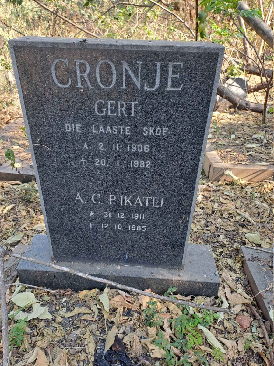 CRONJE Gert 1906-1982 & A.C.P. 1911-1985