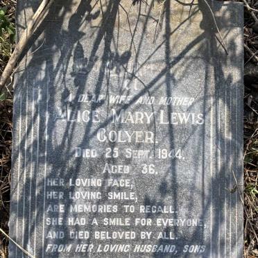 COLYER Alice Mary Lewis -1944