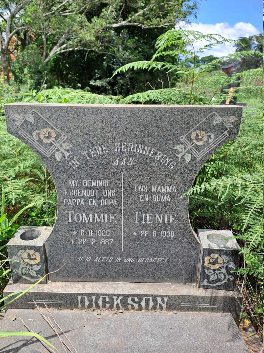 DICKSON Tommie 1925-1987 & Tienie 1930-