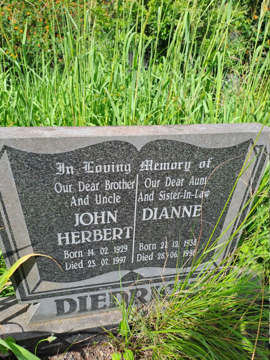 DIEDRICK John Herbert 1929-1997 & Dianne 1938-1996
